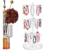 Soporte de joyería de 3 niveles, organizador de joyas giratorio de 3 niveles, soporte de almacenamiento de aretes, para collares, pulseras, llaves, anillos, hogar, apartamento, tocador, mujeres y