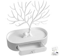 Soporte de Joyería, Joyero, Arbol de Joyería de Decoración de Asta, Árbol de Joyería 3en1 Joyero con Cajón Joyero de Señoras de Almacenamiento de Joyas, Joyero de Cornamenta con Cajones
