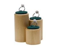 Soporte de Joyería Soporte for anillos redondo de madera, soporte for exhibición de anillos de 3 piezas, soporte for presentación de joyería, soporte for presentación de joyería for fotos Expositor Co