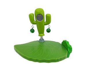 Soporte De Juego Para Pájaros Y Cactus, Estructura Robusta Y Creativa En Forma De Hoja De Metal Verde ABS Para Escalar, Área De Juegos Interactiva Para Pájaros Pequeños | Soporte De Entrenamiento Esta