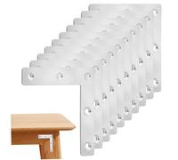 Soporte de L plano para madera 10pcs 80x80 mm de acero inoxidable abrazadera de esquina plana para silla de mesa Sofá Bed Gabinet Ventana