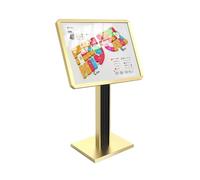Soporte De La Pantalla De La Señal Del Cartel De Pie Del Piso De Servicio Pesado, Stand De Cartel Ajustable En Altura De Aluminio, Tienda Publicidad Menú Sign Rack Con Pedestal(Gold,39.5x33x109 cm)