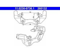 Soporte de la pinza de freno 11.0230-0736.1 ATE para FORD C-MAX FOCUS II Turnier