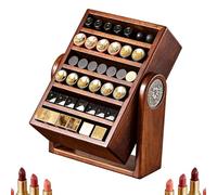 Soporte de labiales de Madera, Organizador de labiales de 6 Niveles, ángulo Ajustable, Capacidad de Peso: 5 kg, Expositor de cosméticos Hecho a Mano, Soporte de aceites Esenciales para Escritorio