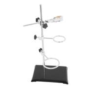 Soporte de Laboratorio Ajustable para Matraz, Hierro Negro 40 CM | Base Estable para Vidrio y Termómetros, Acabado Elegante, Uso en Clases y Pruebas de Física