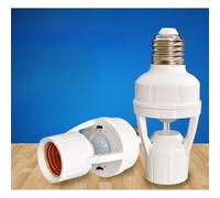Soporte de lámpara con sensor de movimiento basado en PIR E27, diseño atornillado para reajustar accesorios de luz existentes, sin cableado adicional (5 piezas)