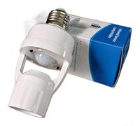 Soporte de lámpara con sensor de movimiento E27, interruptor automático infrarrojo, retardo ajustable de 16 a 300 segundos, no necesita cableado para iluminación exterior del garaje del hogar (3