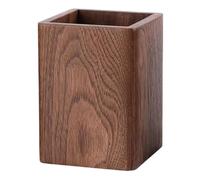 Soporte De LáPiz De Madera Cuadrado Presente De Madera De Madera 3.2x3.2x4.33 Pulgadas Copa De Escritorio Con Copa De Escritorio Para Cepillo De Maquillaje De Oficina Para La Escuela De Oficina