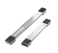 Soporte de lavadora con base móvil ajustable para muebles, juego de 2 unidades para refrigerador, lavadora, secadora, rango de 17.5-27.6 pulgadas, 16 ruedas de polipropileno (plata)
