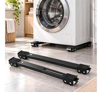 Soporte de Lavadora para Bosch WGB256A1GB, 2 Rieles 24 Ruedas | 2 rieles ajustables de acero al carbono con 24 ruedas, frenos y apoyos antideslizantes para mover la lavadora.
