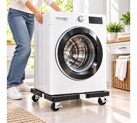 Soporte de lavadora para LG F4X1009NWK, con ruedas y frenos | Base ajustable para lavadora con ruedas giratorias de 360°, frenos de bloqueo, apoyos antideslizantes y barras metálicas.