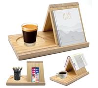 Soporte de Libro de estantería Triangular de Madera de Macizo Soporte para Libros Personalizad para Reposar Páginas Regalos para Lectores Profesores Escritores