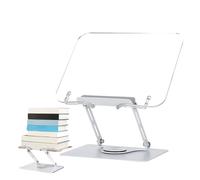 Soporte de libro de lectura | Organizador de recetas de cocina ajustable de 360 grados | Soporte de libro con pinza de página - Para cocina, escuela, oficina, hogar, biblioteca y sala