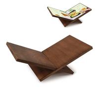 Soporte de Libro Madera, Atril para Libros, Soporte Libros de Recetas de Cocina, Atril para Biblia Soportes para Mesa de Centro, Expositor para Revistas, Arte, y Corán (Marrón)