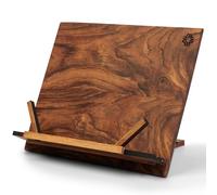 Soporte de libros de madera de nogal hecho a mano para leer con las manos libres - Soporte de recetas y libros de cocina - Elegante soporte para tablet - Un accesorio de libros esencial para la cocina