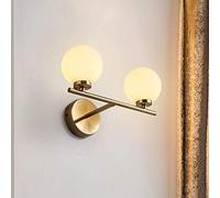 Soporte de luz Soporte de Metal Iluminación Elegante Elegante Vintage Metal Dorado Vidrio Mate Industrial Moderno Soporte Doble Luces Restaurante TV Soporte de Fondo Barra de luz Aplique de Pared