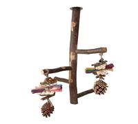 Soporte de madera ajustable para pájaros, juguete masticable para mayor comodidad y entretenimiento, fácil de limpiar, adecuado para criadores, escalera, perca, jaula, masticar madera natural