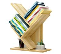 Soporte de madera con forma de árbol, para escritorio, estante para oficina en casa, ideal para libros, revistas, CD, solución de almacenamiento elegante y funcional