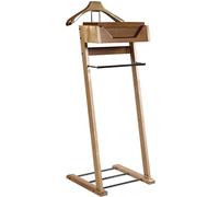 Soporte de madera de lujo con bandeja para colgar trajes, pantalones, zapatero, elegante nizer para dormitorio, accesorios de ropa y zapatos, diseño que ahorra espacio