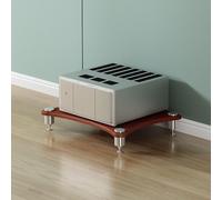 Soporte de madera de nogal, estante móvil de alta fidelidad, estante abierto para enrutador WiFi y reproductor de CD/DVD, independiente, 1 nivel, organizador de almacenamiento AV, elegante decoración