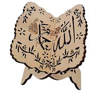 Soporte De Madera De Oración Religiosa De Oración De Oración De Madera con Tallas Intrincadas para Geeta Bible Quran Eid Mubarak Ornament