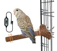 Soporte de madera de simulación, asiento para pájaros con calefacción para jaula - Soporte de perca de madera simulado - Cálido y cómodo soporte para estación de calefacción para mynas, loros grises