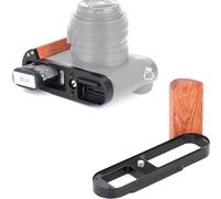 Soporte de madera en forma de L para Leica Q2, placa de liberación rápida Arca-Swiss con zapata fría y acceso a la puerta de batería, base de aleación de aluminio CNC con agarre lateral de madera real
