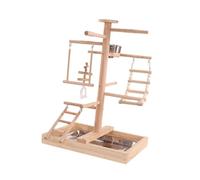 Soporte de madera maciza para loros de pie, para pájaros, para jugar al gimnasio, periquitos, periquitos