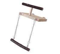 Soporte de madera maciza para loros, estación de entrenamiento con escalera y hamaca para jaula, plataforma de madera natural