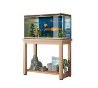 Soporte de Madera Maciza para Reptiles con Soporte para Plantas, Apto para 5 a 40 Reptiles, Color Tostado/Gris Claro, 90 x 40 cm (35,4 Pulgadas x 15,8 Pulgadas), Mueble para el hogar o la of