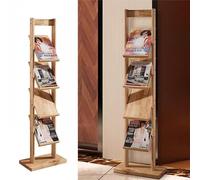 Soporte de madera para archivadores - Estante de literatura resistente y soporte para folletos para catálogos, folletos y exhibiciones de ferias comerciales