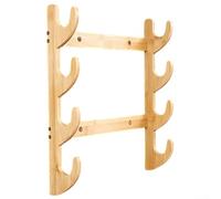 Soporte de madera para caña de pescar montado en la pared, estante horizontal o vertical para garaje, cobertizo, cabina, bote, acabado de madera natural (4 pisos)