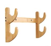Soporte de madera para caña de pescar montado en la pared, estante horizontal o vertical para garaje, cobertizo, cabina, bote, acabado de madera natural (2 pisos)