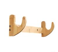 Soporte de madera para caña de pescar montado en la pared, soporte horizontal o vertical para garaje, cobertizo, cabina, bote, acabado de madera natural con diseño curvado para mayor seguridad (1 piso