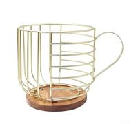 Soporte de madera para cápsulas de café para mostrador, estante de madera maciza de hierro resistente al óxido, organizador de almacenamiento de cocina en forma de taza para cápsulas, tazas, tazas