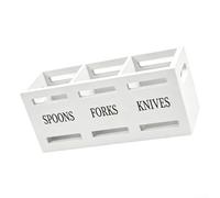Soporte de madera para cubiertos de cocina, organizador de utensilios de cocina, para mesa, encimera, caja de almacenamiento, cuchara, tenedor, estante de fiesta, compartimento de escritorio, 25,5 x