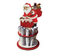 Soporte de madera para dinero en efectivo de hombre de jengibre, clip creativo de Navidad, decorativo para vacaciones, exhibición de mesa ligera para decoración de Navidad y celebración del