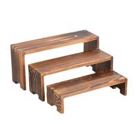 Soporte De Madera Para Exposición A La Mesa - Soporte De Platos | Base De Madera, Organizador Rectangular Para Postres Con Puerta De Postres Para La Colección De Alimentos Y D