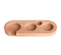 Soporte de madera para filtro de café de madera para prensar en polvo, estación de manipulación de café estable