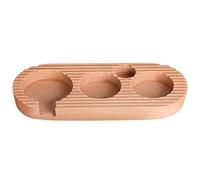 Soporte de madera para filtro de café de madera para prensar en polvo, estación de manipulación de café estable