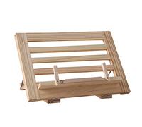 Soporte de madera para libros de cocina, clips de página ajustables, soporte plegable para libros de texto, soporte para estudiantes, niños, adultos, hogar, soporte de lectura ajustable