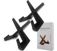 Soporte de madera para libros de cocina, soporte para libros de cocina, soporte para libros de cocina, soporte para libros de madera, soporte para libros, soporte para recetas para cocina (2 negros)