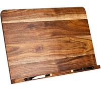 Soporte de madera para libros de recetas, caballete de madera de acacia resistente para encimera de cocina, perfecto para libros de cocina y tabletas