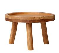 Soporte de madera para macetas de flores, taburete, taburete alto para balcón, suculentas, estante redondo para flores para interiores y exteriores