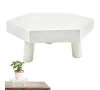 Soporte de madera para macetas, soporte para macetas, taburete de madera, soporte hexagonal decorativo para flores, pedestal, macetas, uso interior y exterior