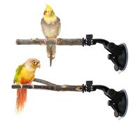Soporte de madera para Parakeet Perches - Bird Perch - 2 Pieces Adjustable Portable Mount Mount Wooden Stand | Mount Suction Cup Bird for Balcony Apartment Patio Porch Tree Shower Wall Mirror