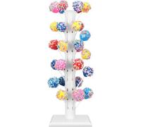 Soporte de madera para piruletas de 60 agujeros, soporte decorativo para palillos de piruletas, árbol blanco, soporte de exhibición para bodas, baby showers, fiestas de cumpleaños, aniversarios