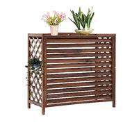Soporte de madera para plantas de aire acondicionado, valla de privacidad de CA, resistente a la intemperie, para áreas al aire libre, tamaño: 115 x 54 x 95 cm