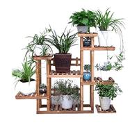 Soporte de madera para plantas para uso en interiores y exteriores, soporte rústico para suculentas, balcón y sala de estar, estante decorativo para plantas para el hogar y el jardín.