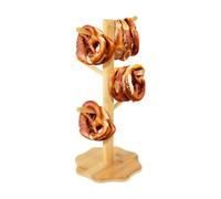 Soporte de madera para pretzels - Organizador de encimeras en forma de árbol, soporte para salchichas y rosquillas, presentación decorativa de tazas, ideal para cocina, restaurante, cafetería, para